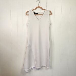 Peet Dullaert Luxury Designer Dress Sleeveless Scuba V-Neck Bridal Size Small